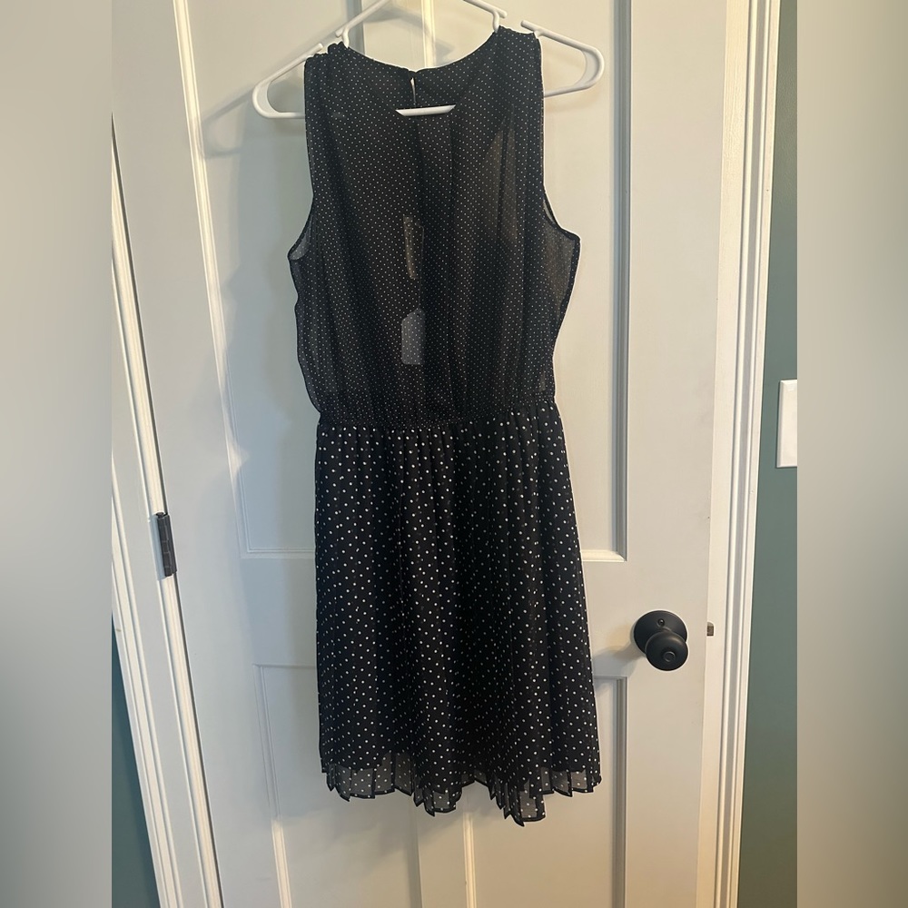 O by Organics Anthropologie polka dot pleated dress